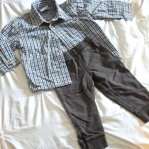 Good Lad Blue and Brown Plaid Button Down Shirt